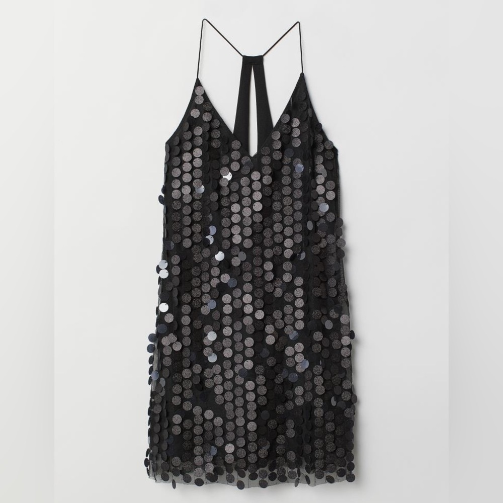 H&M divided black sequined dress